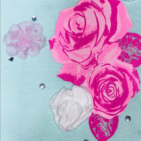 FLAPDOODLES Girls Playful 3D flowers Tulle Dress. Item# 0099 - Picture 4 of 6